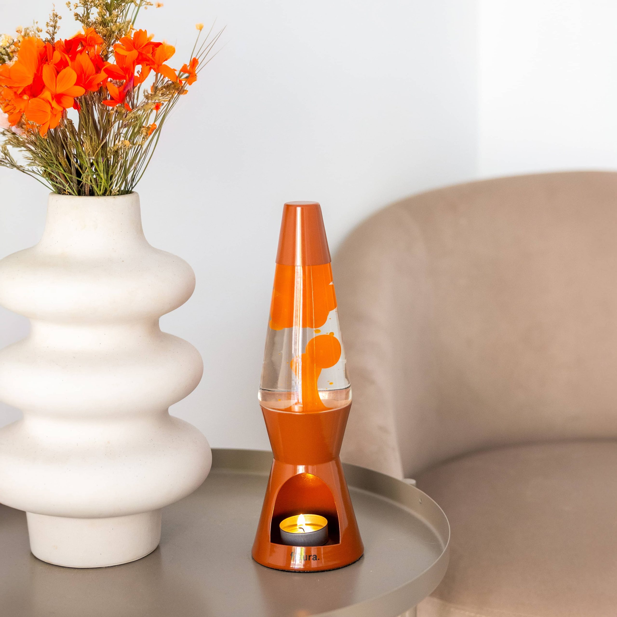 Lámpara de lava vela terracota - Imagen 5