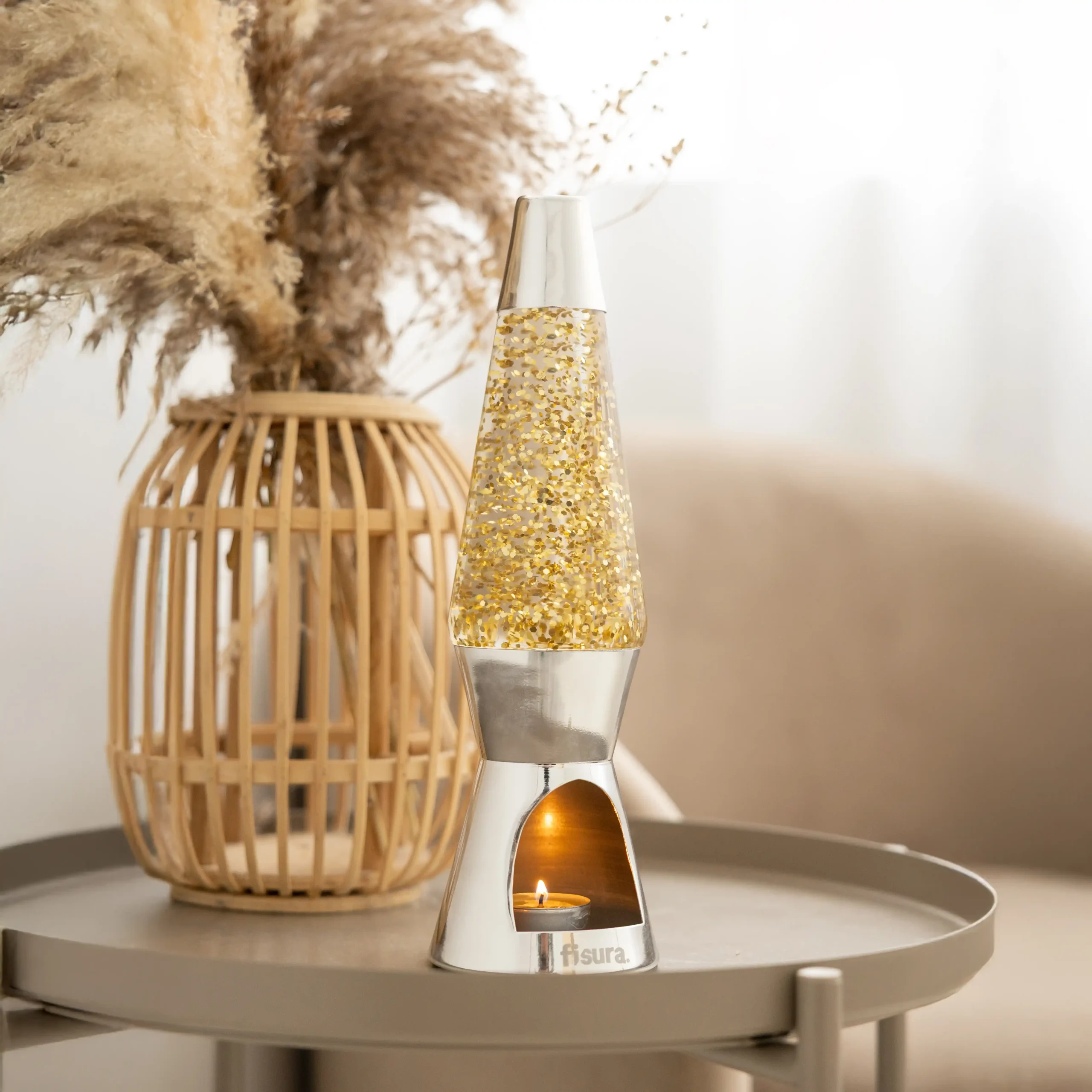 Lámpara de lava vela purpurina - Imagen 3