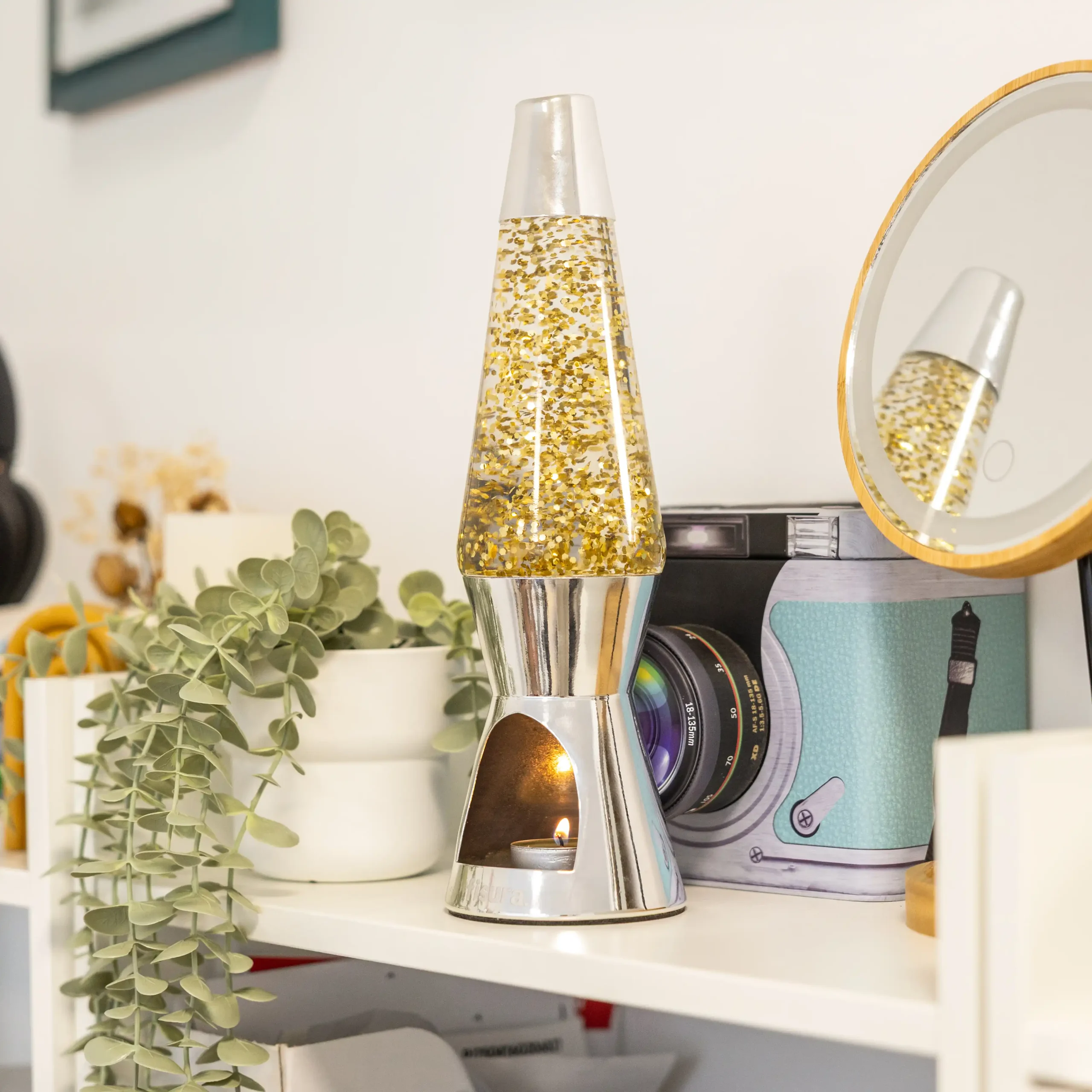 Lámpara de lava vela purpurina - Imagen 4