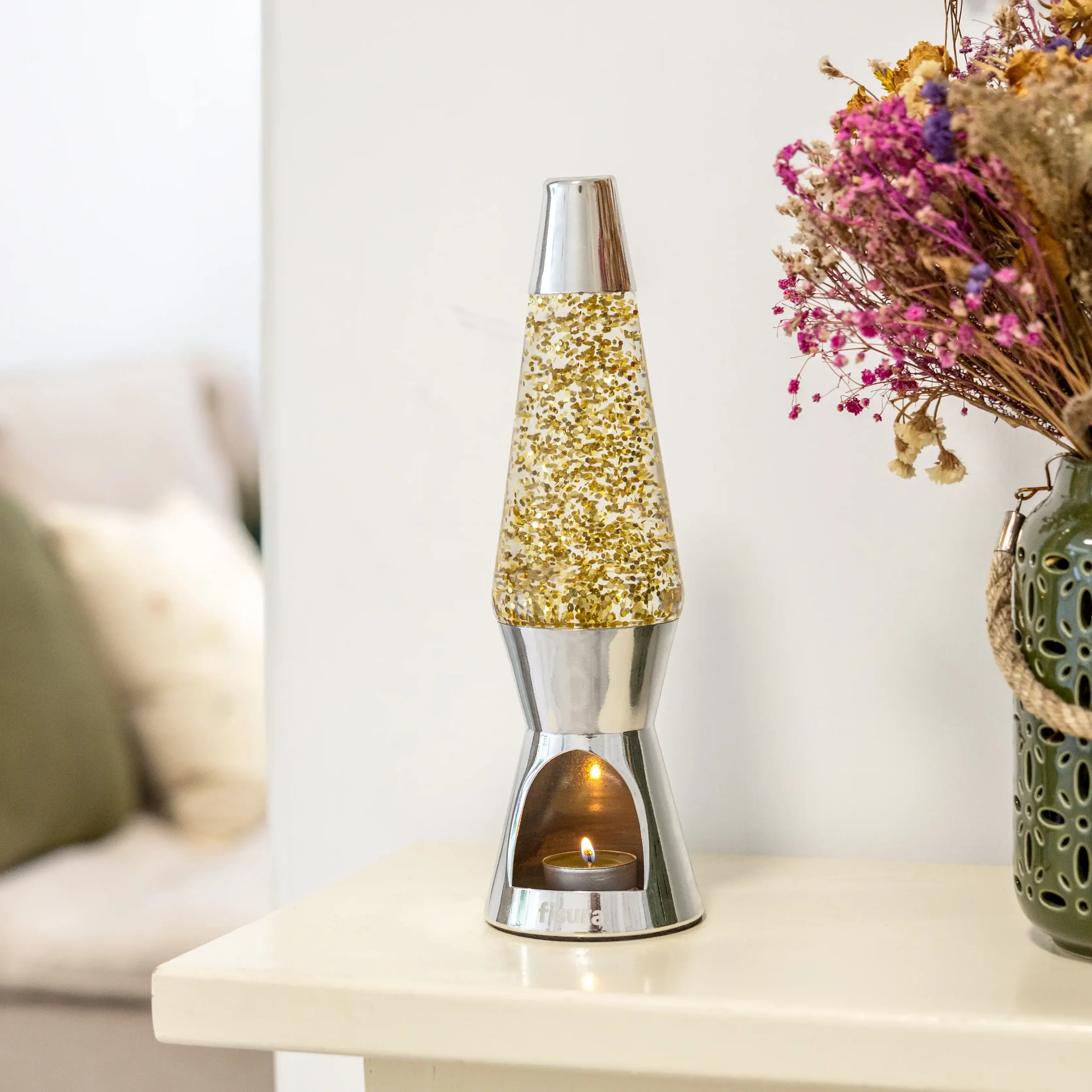 Lámpara de lava vela purpurina - Imagen 5