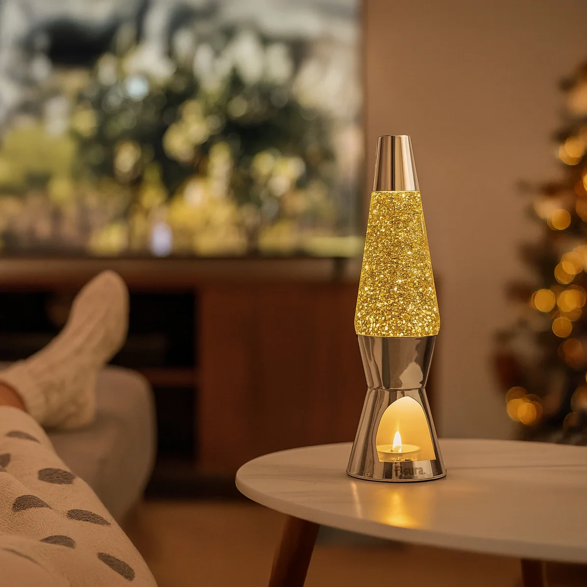 Lámpara de lava vela purpurina - Imagen 6