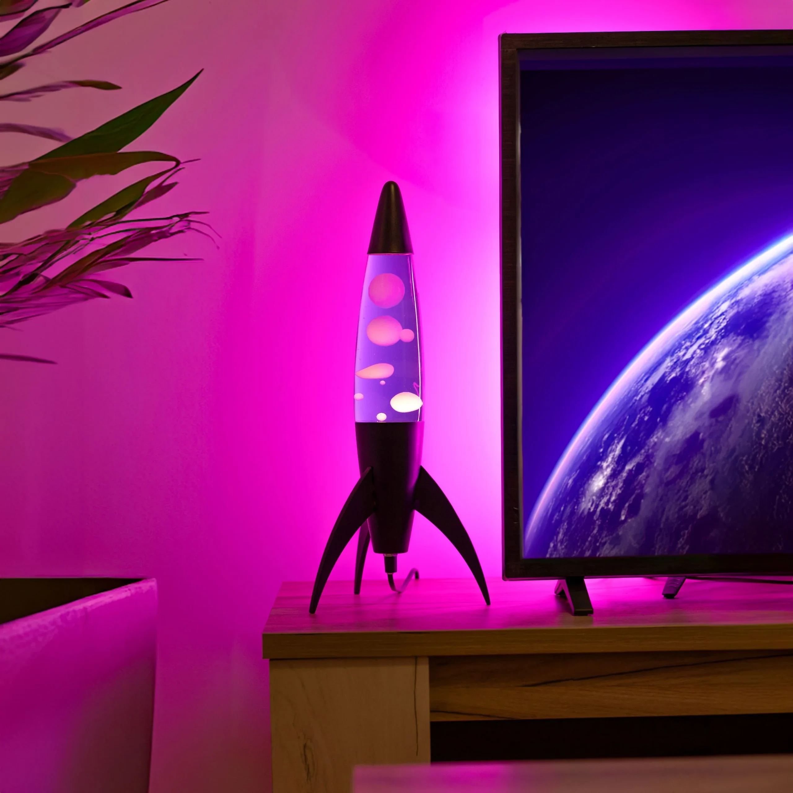 Lámpara de lava rocket morada - Imagen 3