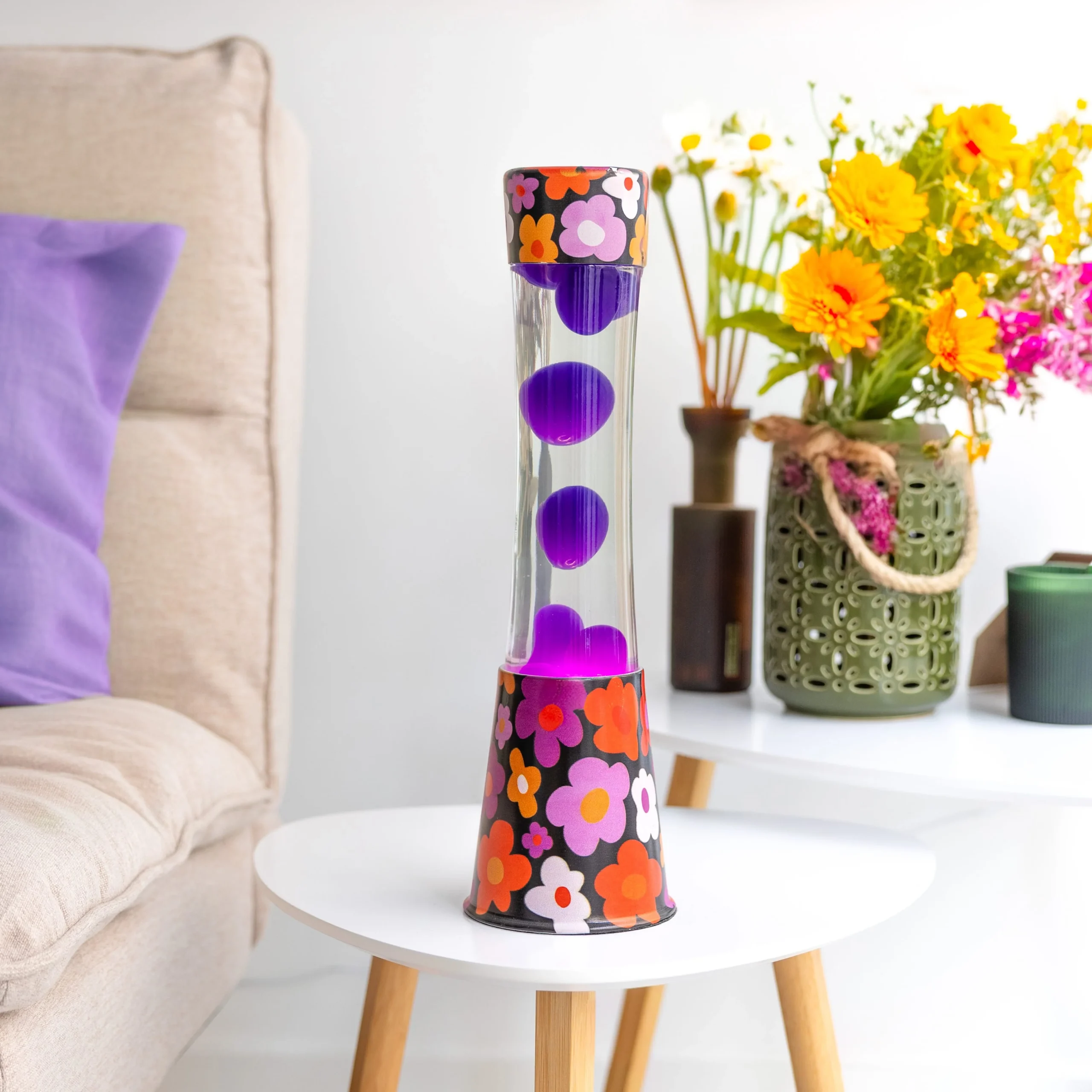 Lámpara de lava "flores vintage" - Imagen 2