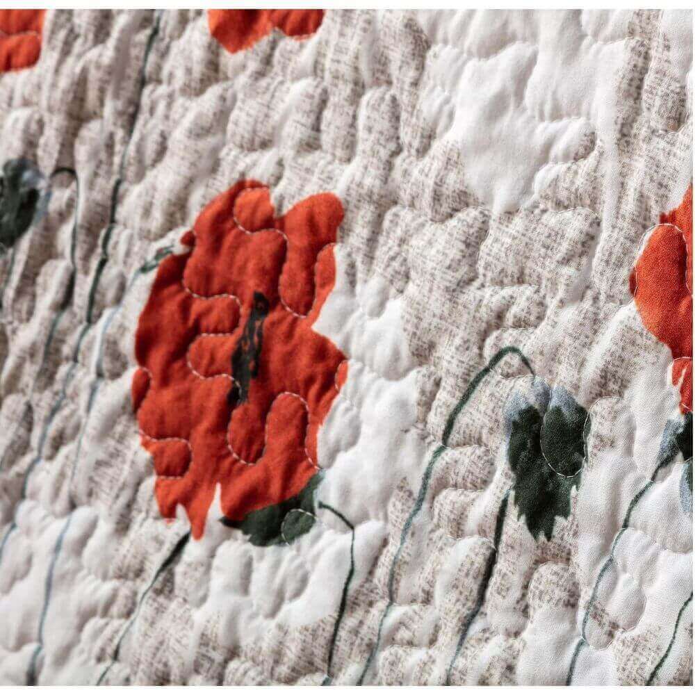 Manterol Colcha Cubrecamas Boutí Reversible Floral y Jaspeado Amapola 240 c.07 + Fundas de Cojín (Cama 150/160 cm) - Imagen 3