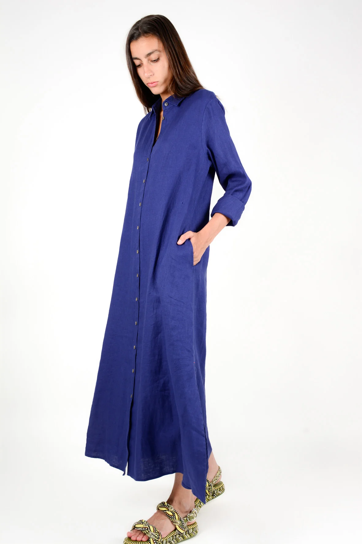 Vestido largo azul A102245 - Imagen 5