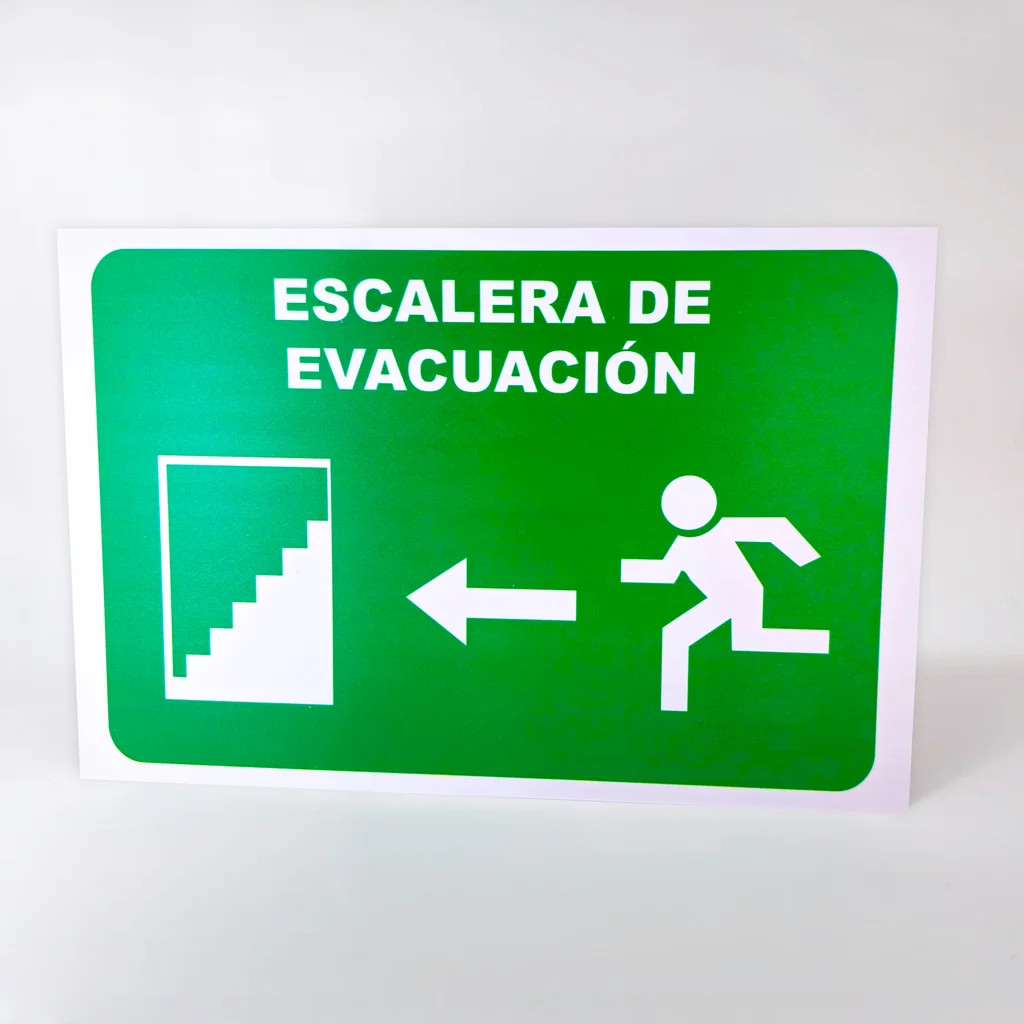 Rótulo Escalera de Evacuación 30x20cm