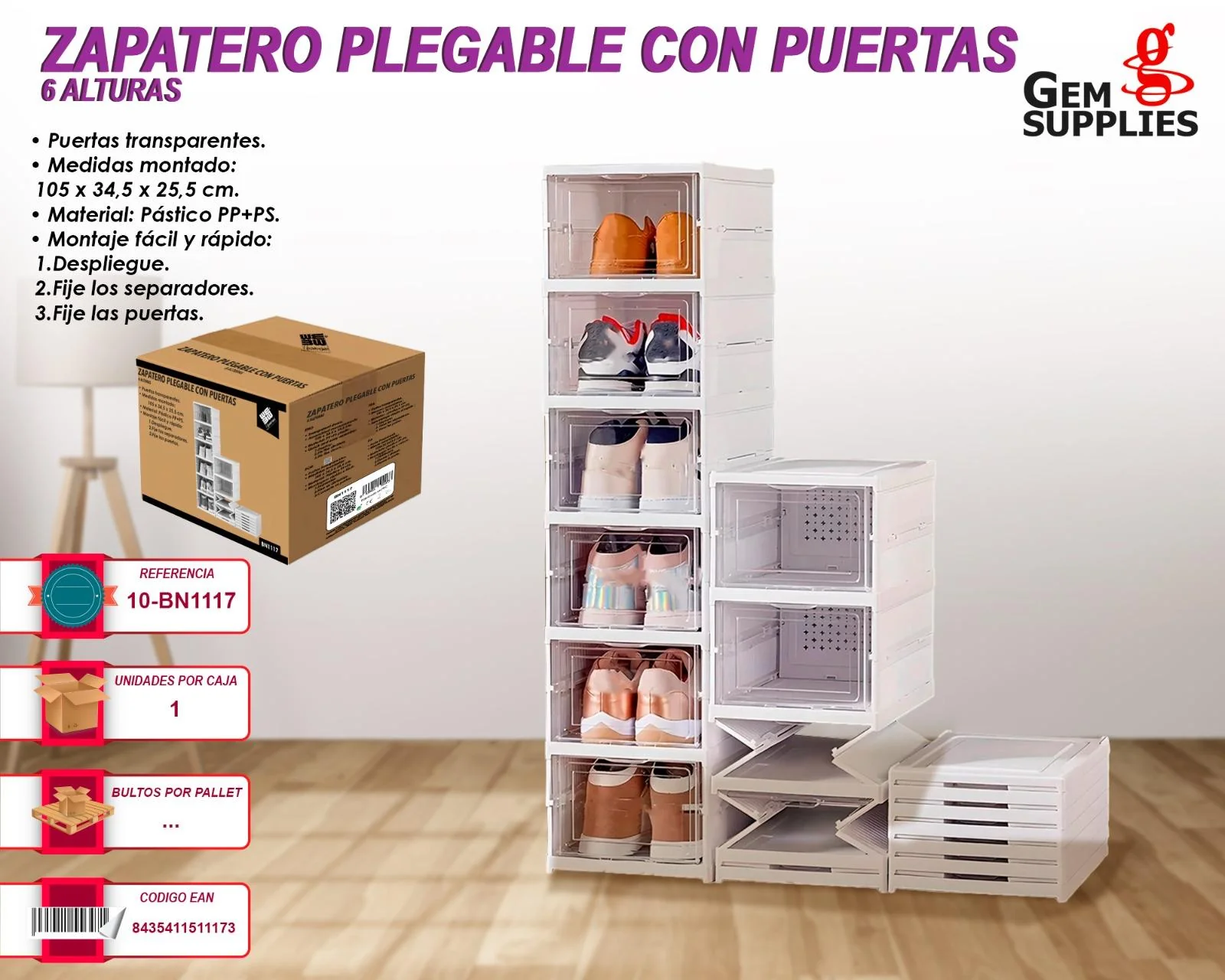 Zapatero Montable con puertas - Imagen 4