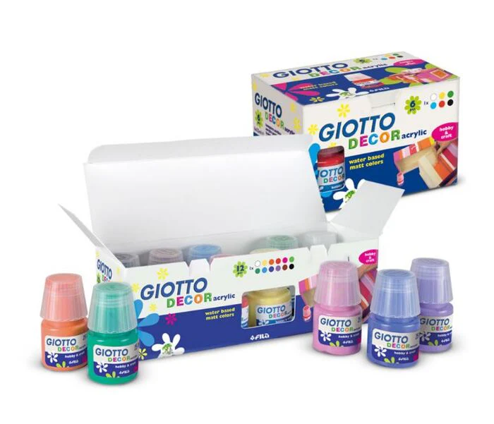 Témpera Acrílica Pack De 12 Colores De 25ml - Giotto